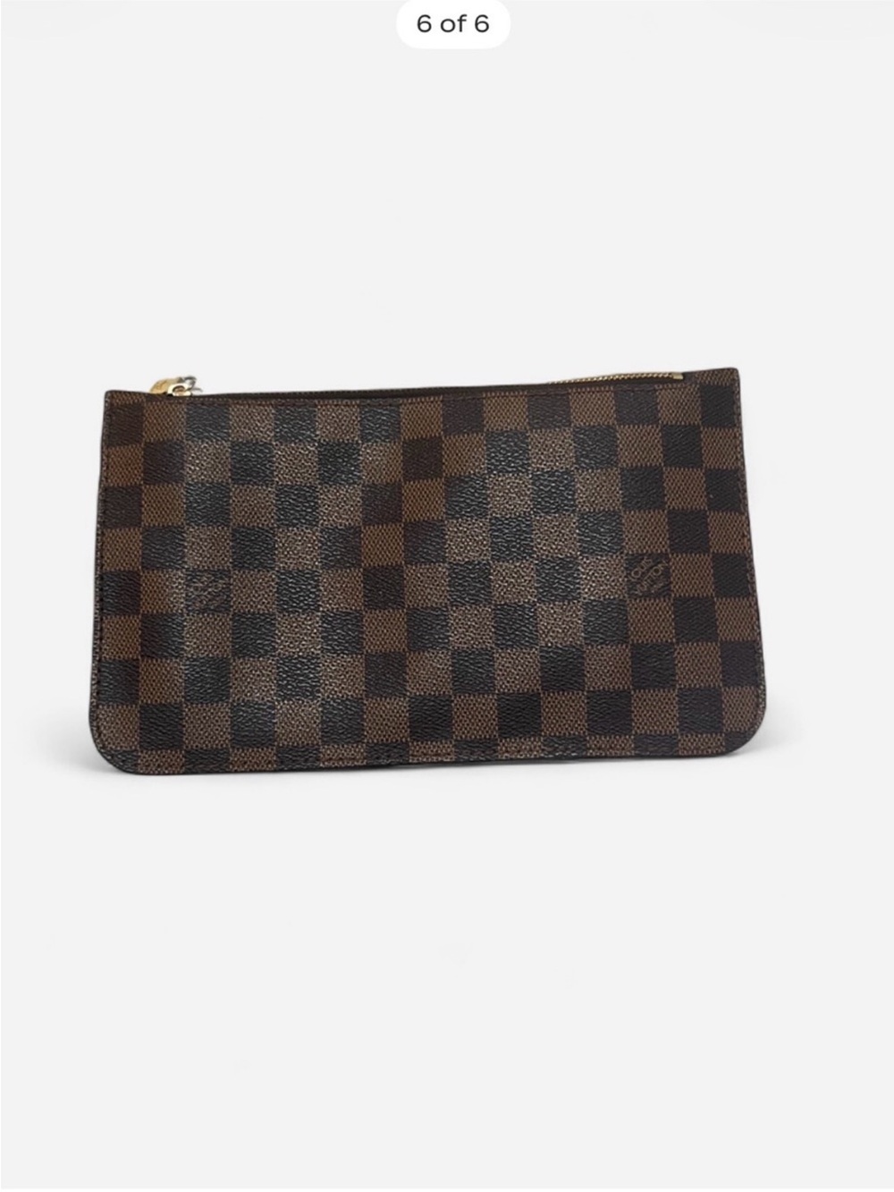 Louis Vuitton Brown Damier Canvas Wristlet Clutch